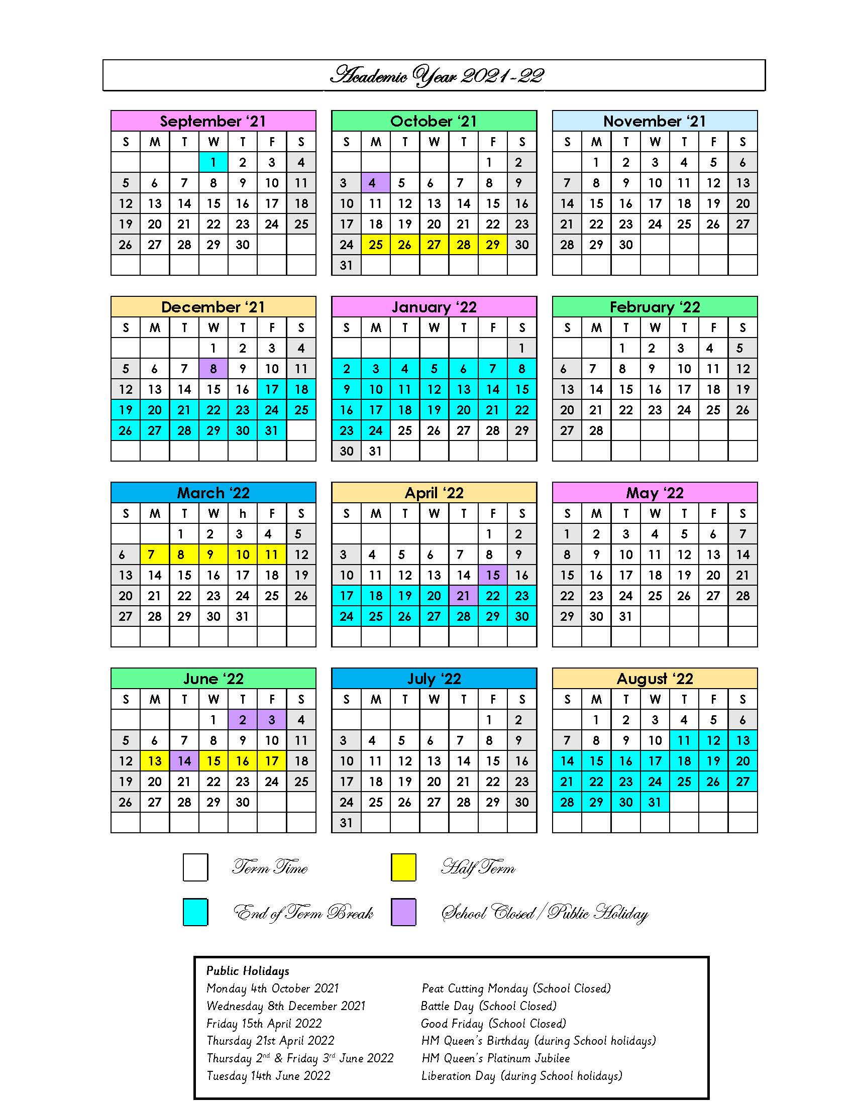 2021 2022 New Term Dates Page 1 Page 1 Page 1