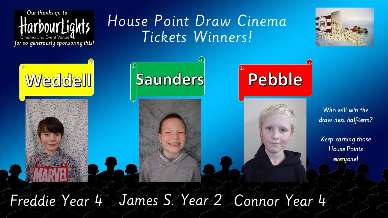 House Point Draw Cinema Ticket Winners T3.1